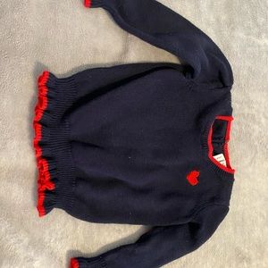 Janie and Jack Navy sweater with red detail,  12-18 months. Great condition